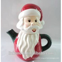 Haonai hot sales eco-friendly 3d santa ceramic teapot customized